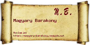 Magyary Barakony névjegykártya
